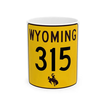 WY-315 (Wyoming) (Road Sign) White Coffee Mug 11oz - Go Mug Yourself