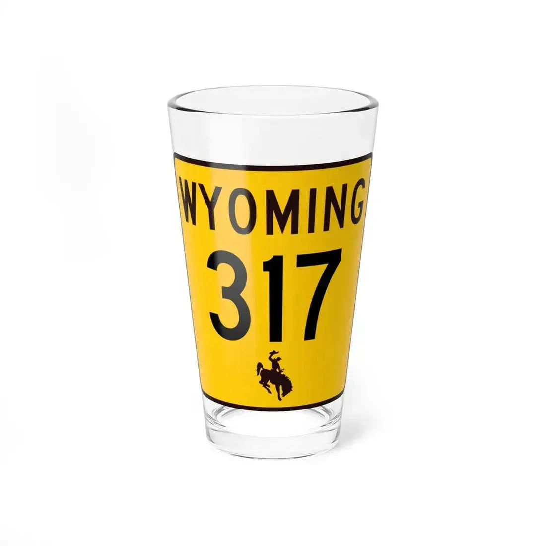 WY-317 (Wyoming) (Road Sign) Pint Glass 16oz 16oz - Go Mug Yourself