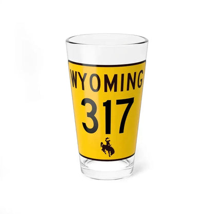 WY-317 (Wyoming) (Road Sign) Pint Glass 16oz 16oz - Go Mug Yourself