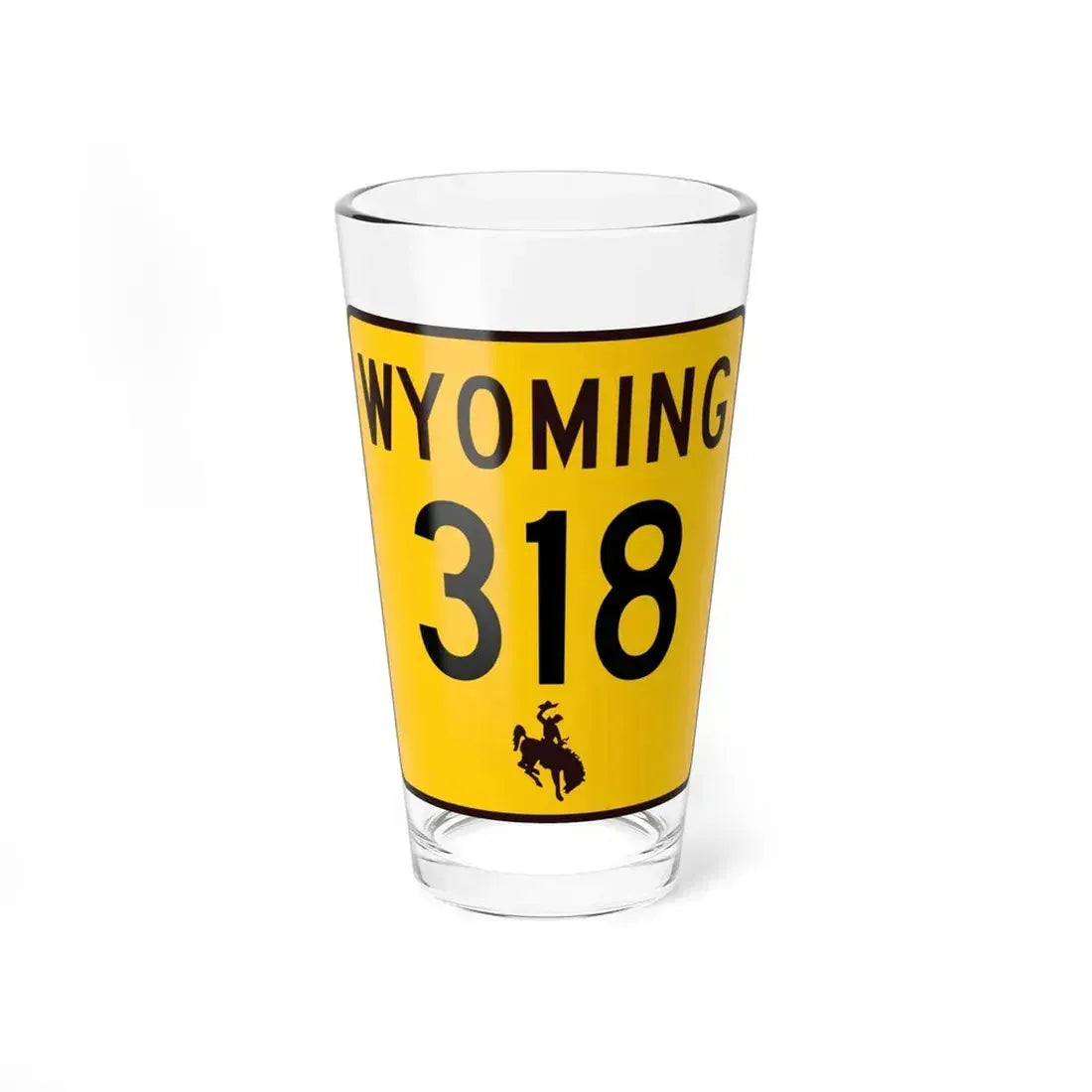 WY-318 (Wyoming) (Road Sign) Pint Glass 16oz 16oz - Go Mug Yourself