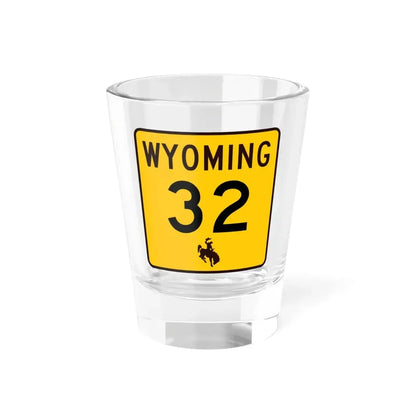 WY-32 (Wyoming) (Road Sign) Shot Glass 1.5oz 1.5oz - Go Mug Yourself
