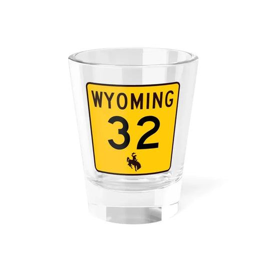 WY-32 (Wyoming) (Road Sign) Shot Glass 1.5oz 1.5oz - Go Mug Yourself