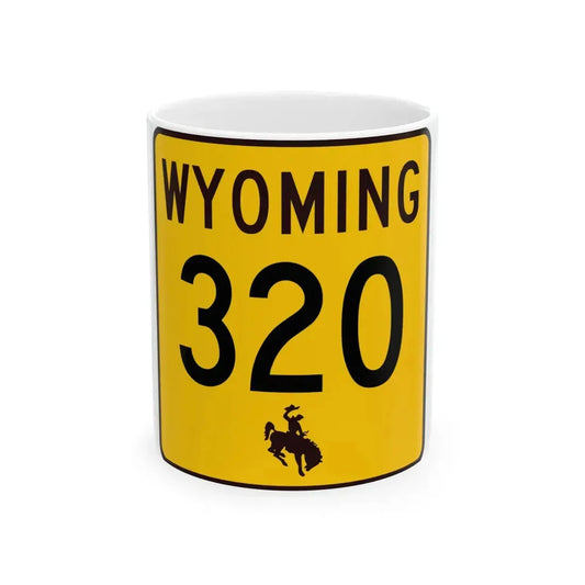 WY-320 (Wyoming) (Road Sign) White Coffee Mug 11oz - Go Mug Yourself