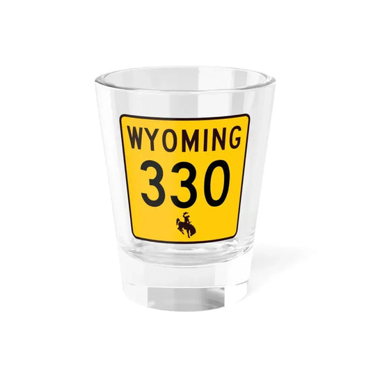 WY-330 (Wyoming) (Road Sign) Shot Glass 1.5oz 1.5oz - Go Mug Yourself