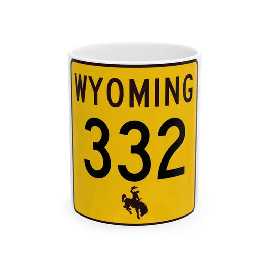 WY-332 (Wyoming) (Road Sign) White Coffee Mug 11oz - Go Mug Yourself