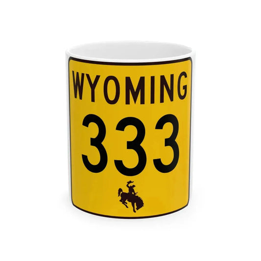 WY-333 (Wyoming) (Road Sign) White Coffee Mug 11oz - Go Mug Yourself
