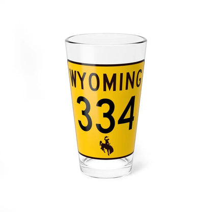 WY-334 (Wyoming) (Road Sign) Pint Glass 16oz 16oz - Go Mug Yourself