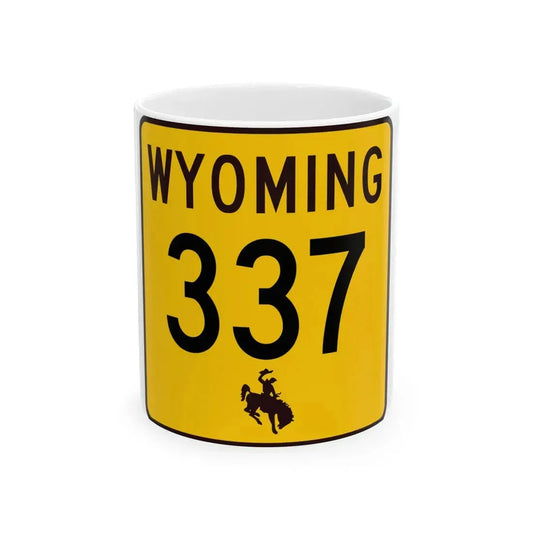 WY-337 (Wyoming) (Road Sign) White Coffee Mug 11oz - Go Mug Yourself