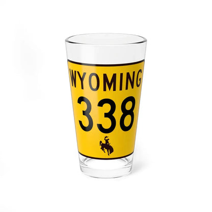 WY-338 (Wyoming) (Road Sign) Pint Glass 16oz 16oz - Go Mug Yourself