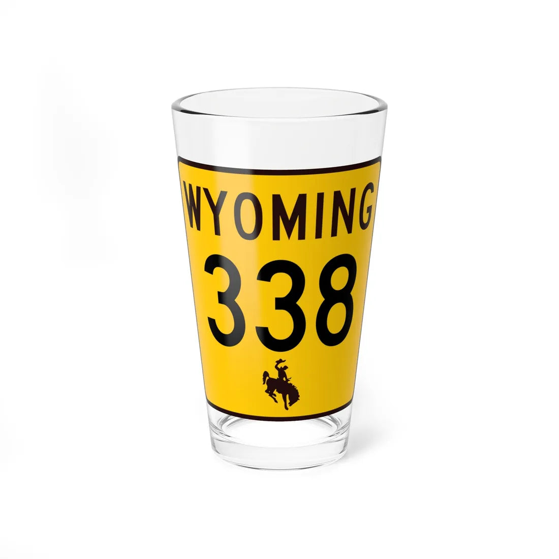 WY-338 (Wyoming) (Road Sign) Pint Glss 16oz 16oz - Go Mug Yourself