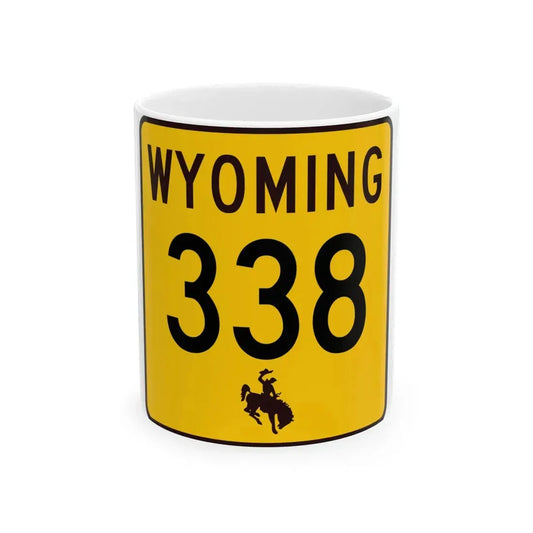 WY-338 (Wyoming) (Road Sign) White Coffee Mug 11oz - Go Mug Yourself