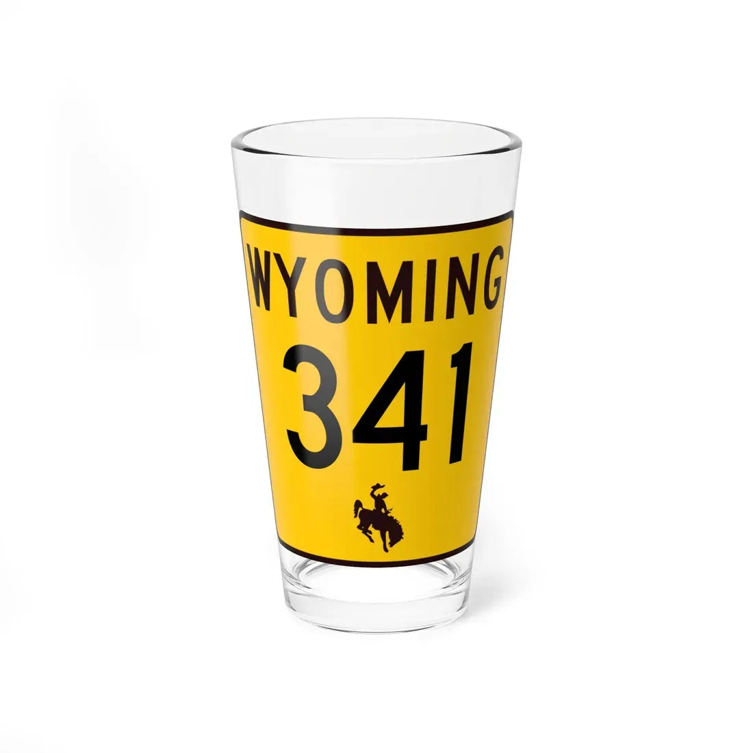 WY-341 (Wyoming) (Road Sign) Pint Glass 16oz 16oz - Go Mug Yourself