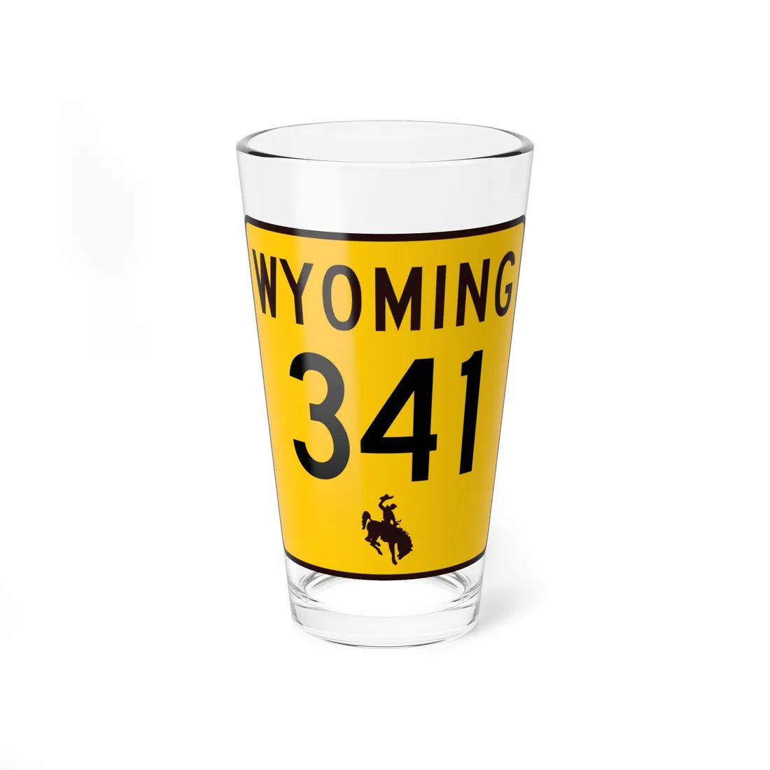 WY-341 (Wyoming) (Road Sign) Pint Glss 16oz 16oz - Go Mug Yourself
