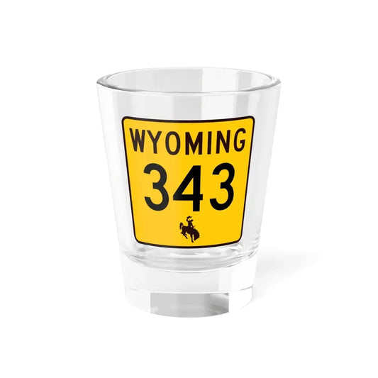WY-343 (Wyoming) (Road Sign) Shot Glass 1.5oz 1.5oz - Go Mug Yourself