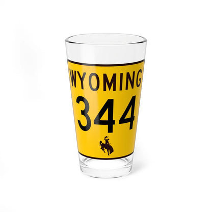 WY-344 (Wyoming) (Road Sign) Pint Glss 16oz 16oz - Go Mug Yourself