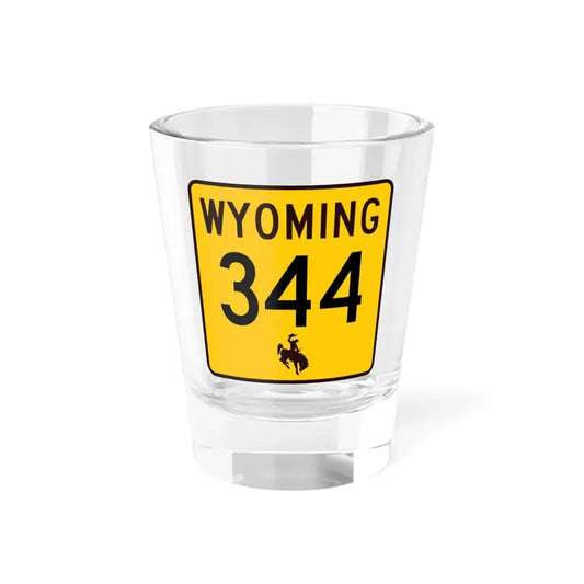 WY-344 (Wyoming) (Road Sign) Shot Glass 1.5oz 1.5oz - Go Mug Yourself