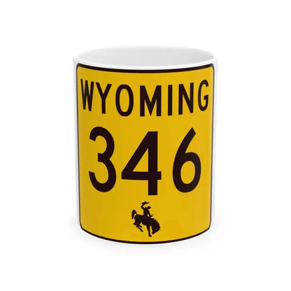 WY-346 (Wyoming) (Road Sign) White Coffee Mug 11oz - Go Mug Yourself