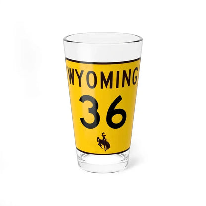 WY-36 (Wyoming) (Road Sign) Pint Glass 16oz 16oz - Go Mug Yourself