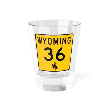 WY-36 (Wyoming) (Road Sign) Shot Glass 1.5oz 1.5oz - Go Mug Yourself