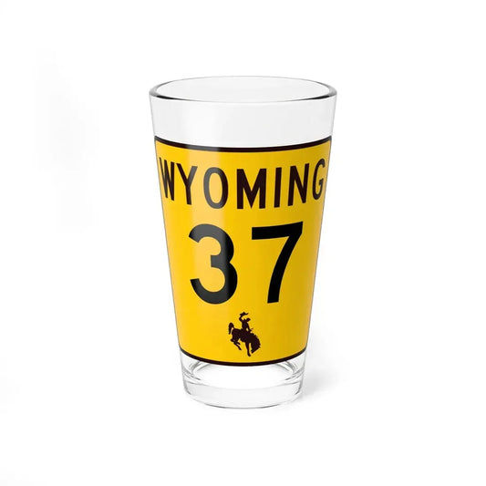 WY-37 (Wyoming) (Road Sign) Pint Glss 16oz 16oz - Go Mug Yourself