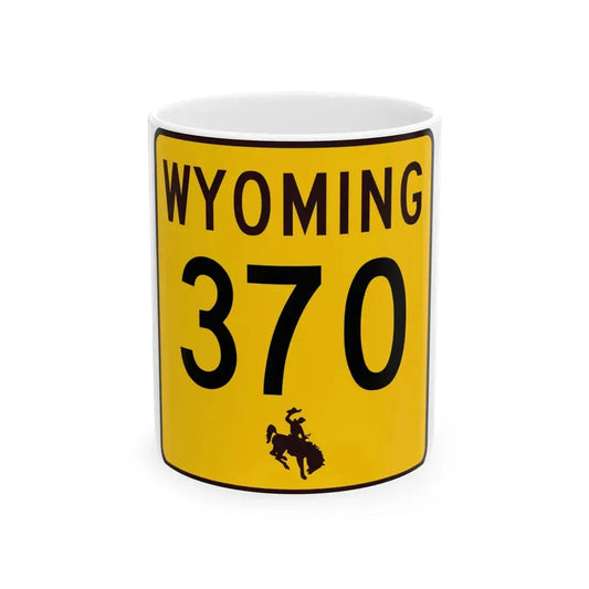 WY-370 (Wyoming) (Road Sign) White Coffee Mug 11oz - Go Mug Yourself