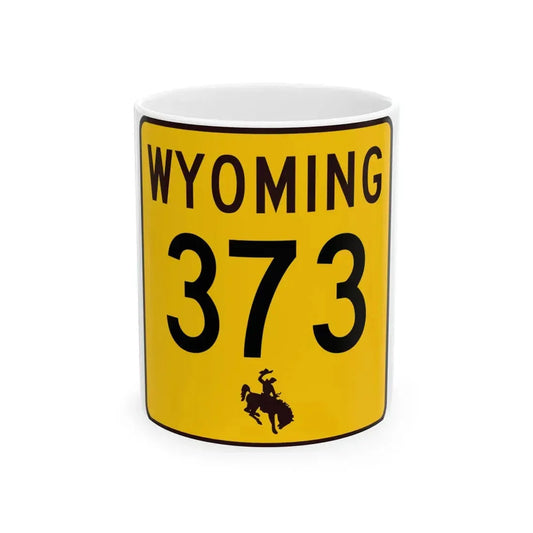 WY-373 (Wyoming) (Road Sign) White Coffee Mug 11oz - Go Mug Yourself