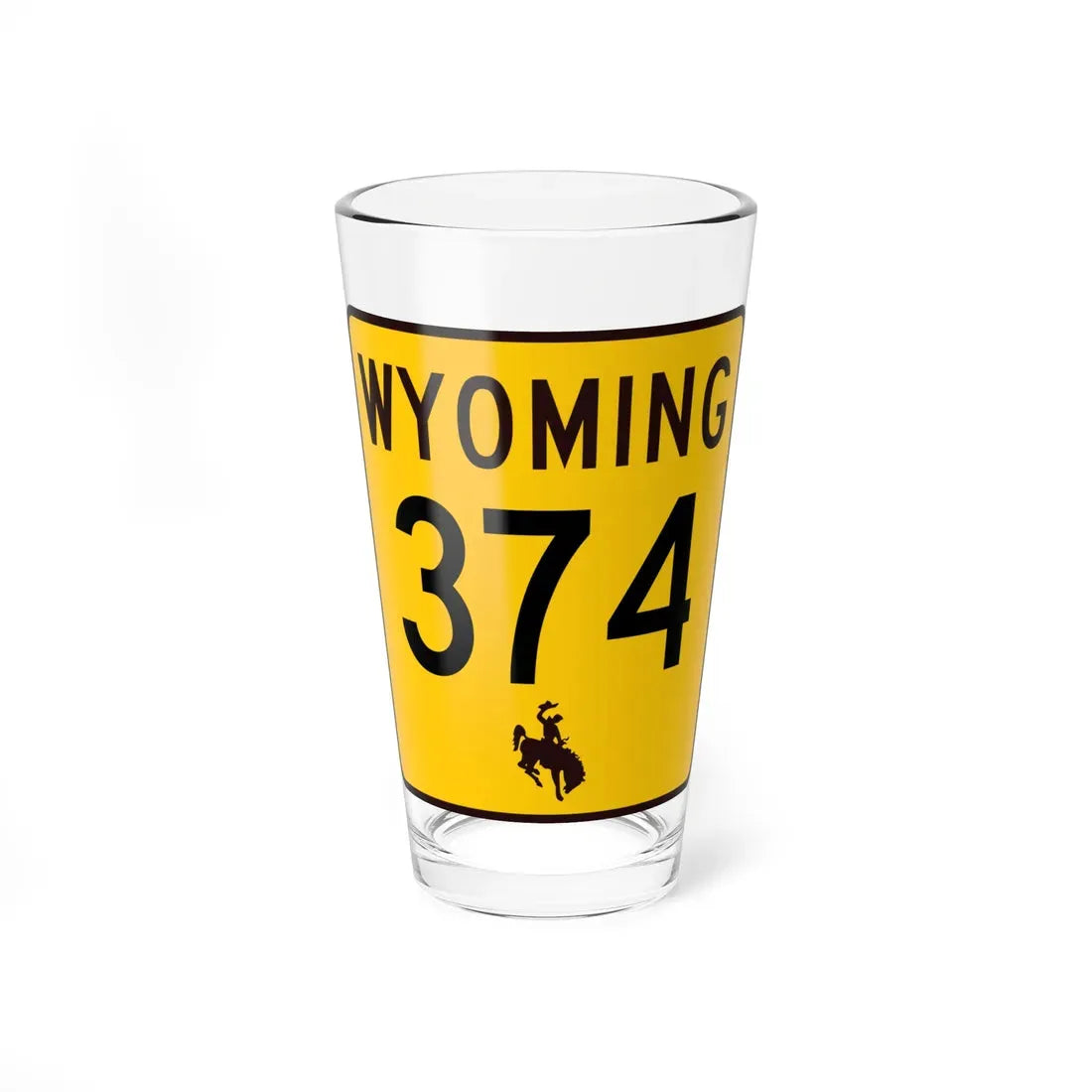 WY-374 (Wyoming) (Road Sign) Pint Glass 16oz 16oz - Go Mug Yourself
