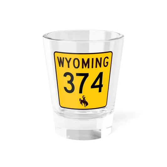 WY-374 (Wyoming) (Road Sign) Shot Glass 1.5oz 1.5oz - Go Mug Yourself