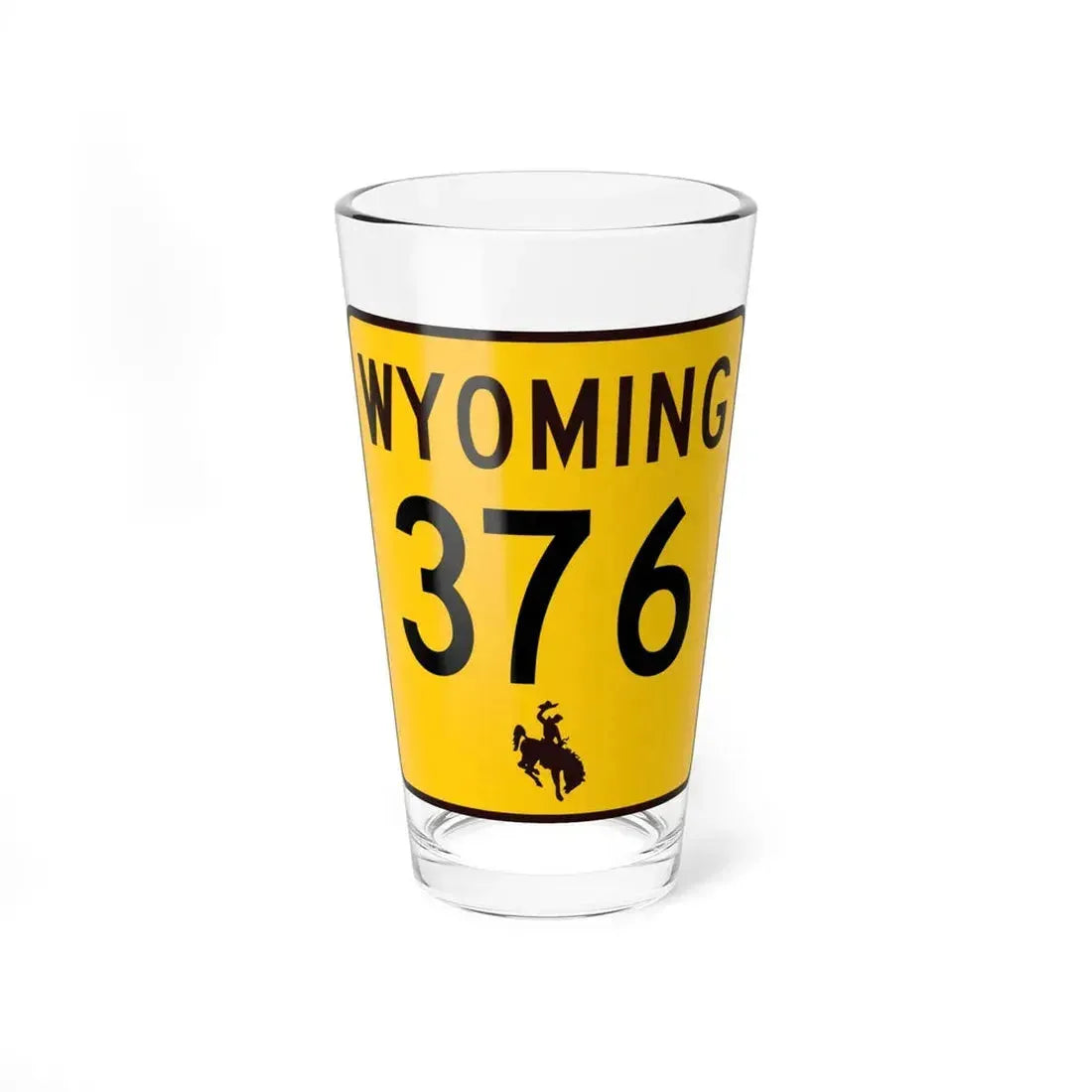 WY-376 (Wyoming) (Road Sign) Pint Glass 16oz 16oz - Go Mug Yourself