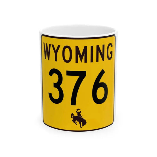 WY-376 (Wyoming) (Road Sign) White Coffee Mug 11oz - Go Mug Yourself