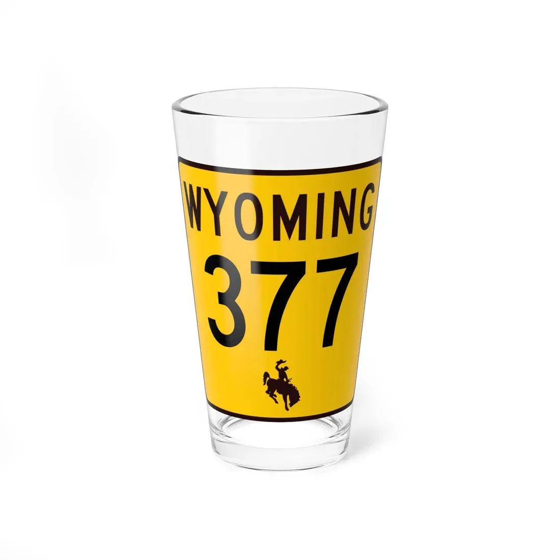 WY-377 (Wyoming) (Road Sign) Pint Glass 16oz 16oz - Go Mug Yourself