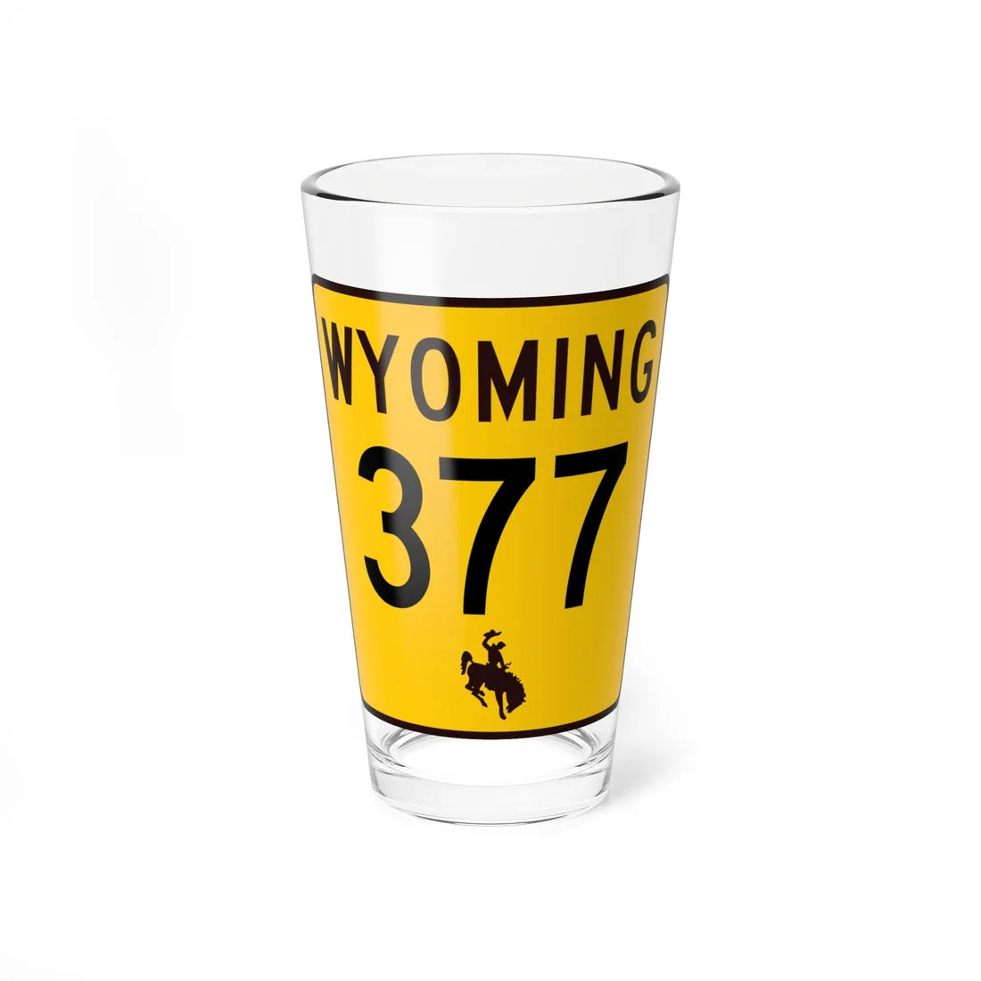 WY-377 (Wyoming) (Road Sign) Pint Glss 16oz 16oz - Go Mug Yourself
