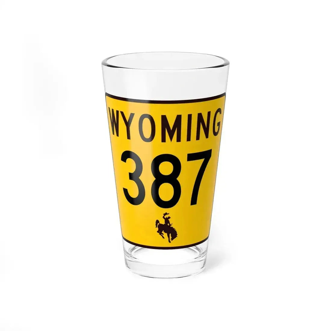 WY-387 (Wyoming) (Road Sign) Pint Glass 16oz 16oz - Go Mug Yourself
