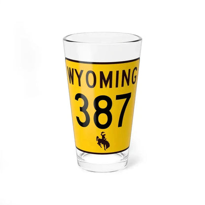 WY-387 (Wyoming) (Road Sign) Pint Glass 16oz 16oz - Go Mug Yourself