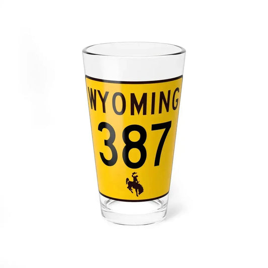 WY-387 (Wyoming) (Road Sign) Pint Glass 16oz 16oz - Go Mug Yourself