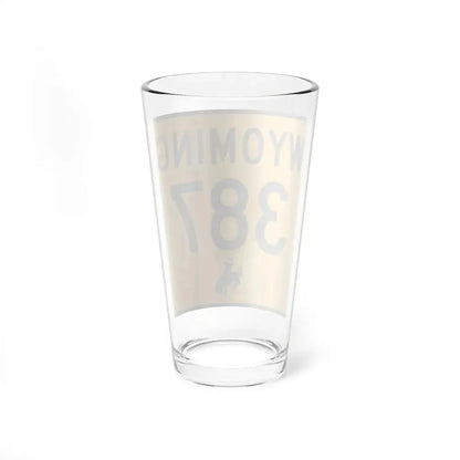 WY-387 (Wyoming) (Road Sign) Pint Glss 16oz - Go Mug Yourself