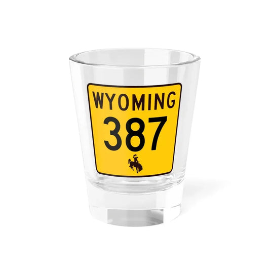 WY-387 (Wyoming) (Road Sign) Shot Glass 1.5oz 1.5oz - Go Mug Yourself