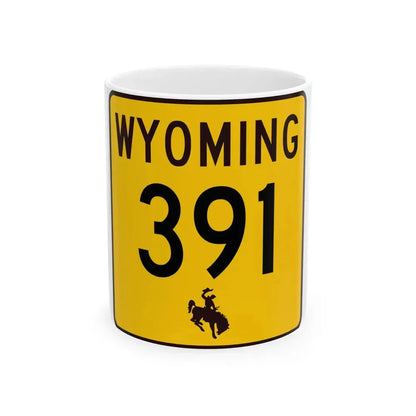 WY-391 (Wyoming) (Road Sign) White Coffee Mug 11oz - Go Mug Yourself