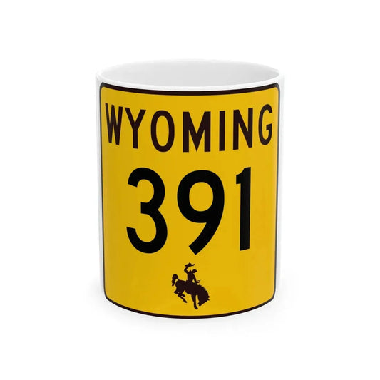 WY-391 (Wyoming) (Road Sign) White Coffee Mug 11oz - Go Mug Yourself