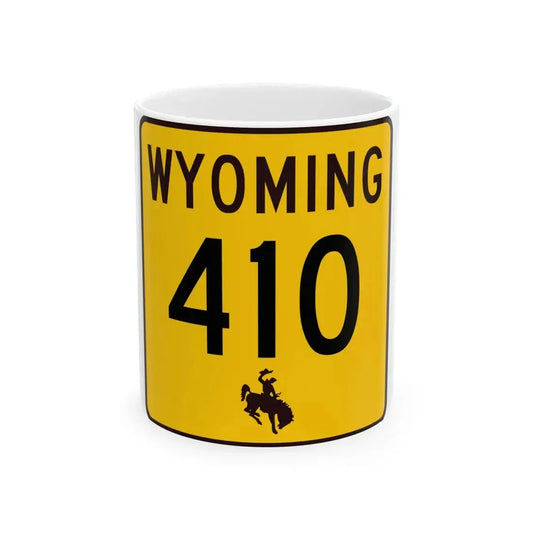 WY-410 (Wyoming) (Road Sign) White Coffee Mug 11oz - Go Mug Yourself
