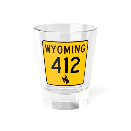WY-412 (Wyoming) (Road Sign) Shot Glass 1.5oz 1.5oz - Go Mug Yourself
