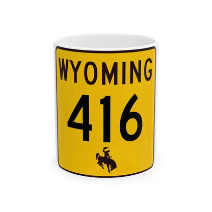 WY-416 (Wyoming) (Road Sign) White Coffee Mug 11oz - Go Mug Yourself