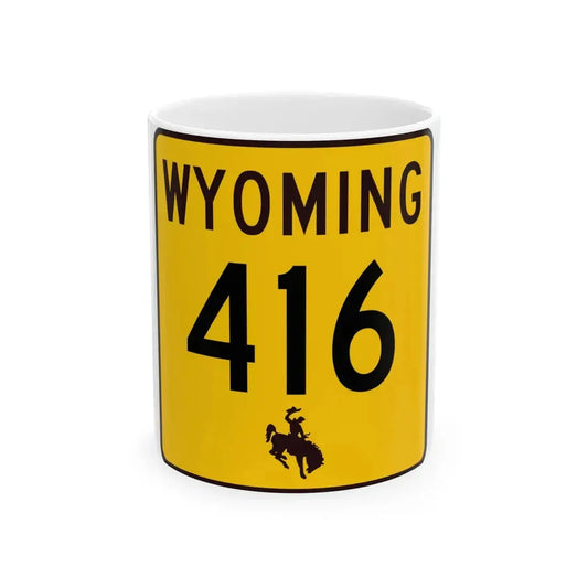 WY-416 (Wyoming) (Road Sign) White Coffee Mug 11oz - Go Mug Yourself