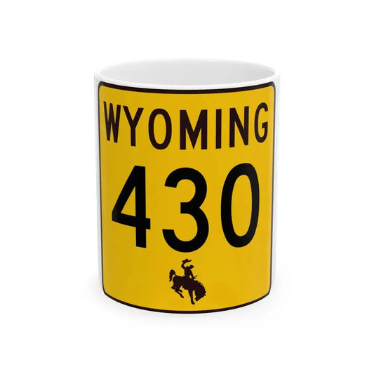 WY-430 (Wyoming) (Road Sign) White Coffee Mug 11oz - Go Mug Yourself