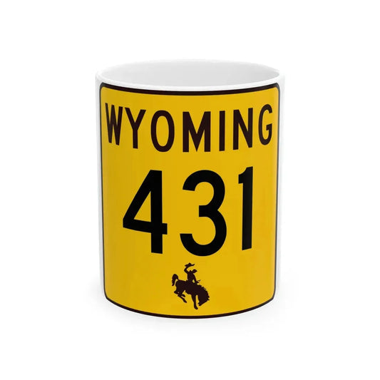 WY-431 (Wyoming) (Road Sign) White Coffee Mug 11oz - Go Mug Yourself