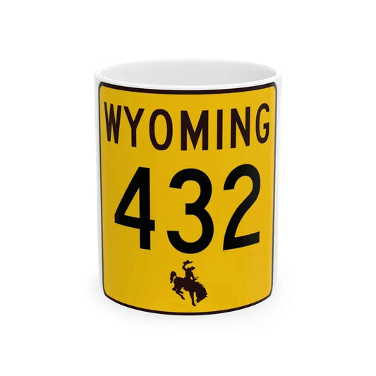 WY-432 (Wyoming) (Road Sign) White Coffee Mug 11oz - Go Mug Yourself