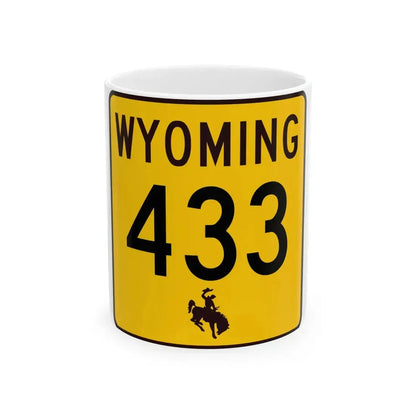 WY-433 (Wyoming) (Road Sign) White Coffee Mug 11oz - Go Mug Yourself