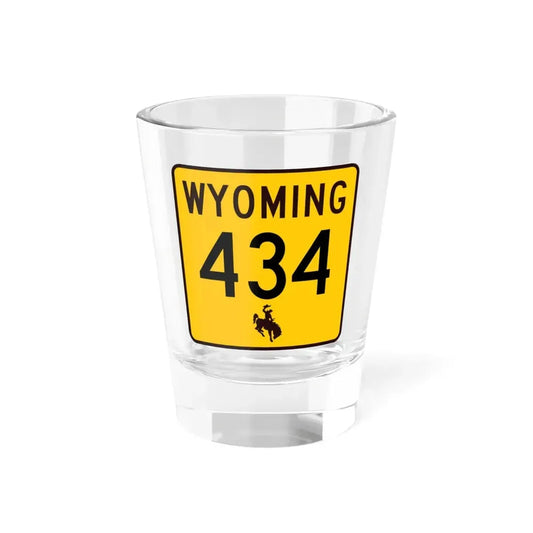 WY-434 (Wyoming) (Road Sign) Shot Glass 1.5oz 1.5oz - Go Mug Yourself