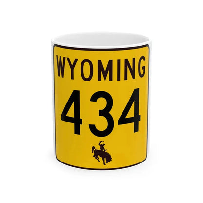 WY-434 (Wyoming) (Road Sign) White Coffee Mug 11oz - Go Mug Yourself