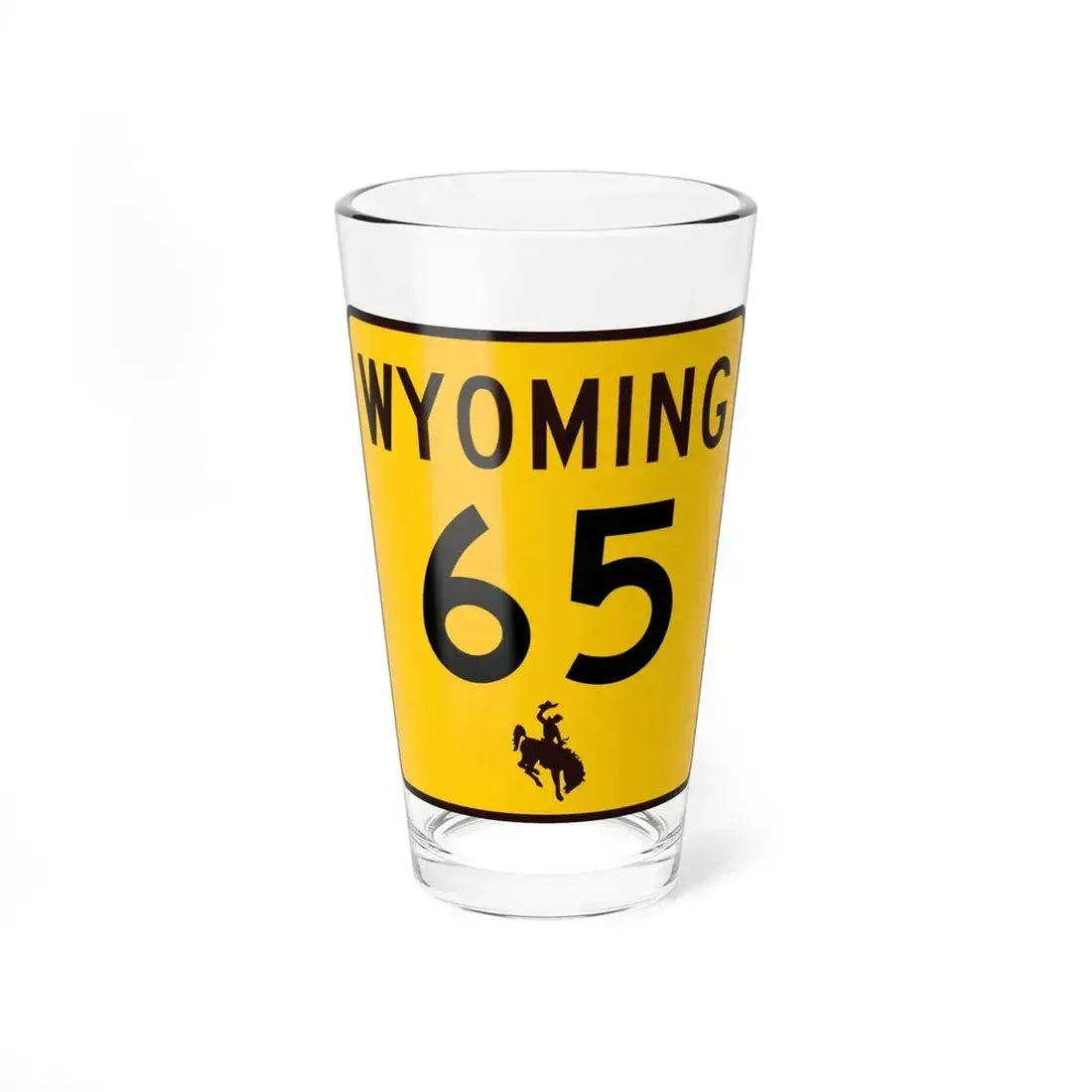 WY-65 (Wyoming) (Road Sign) Pint Glass 16oz 16oz - Go Mug Yourself